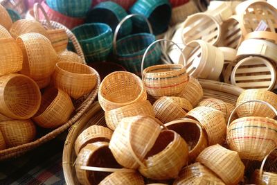 Wicker baskets for sale at market