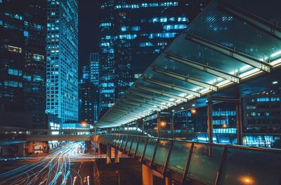 Illuminated city at night