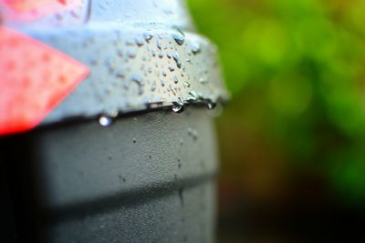 Close-up of water drops on glass