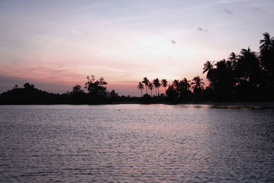 Lovely beach landscape on sunset