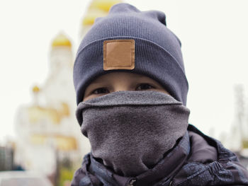 Portrait of person wearing mask