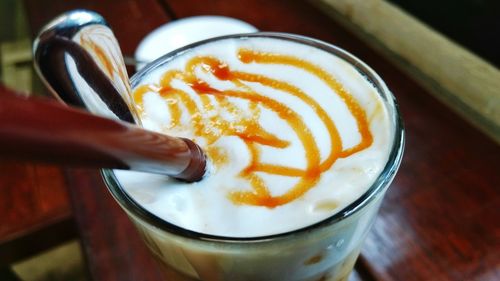 Close-up of coffee on table