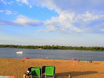 Scenic view of beach against sky