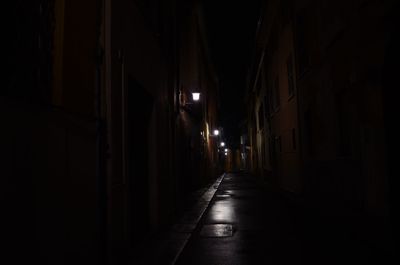 Illuminated corridor of building