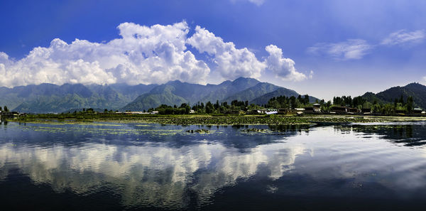 Panoramic view of lake against sky