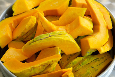 High angle view of oranges