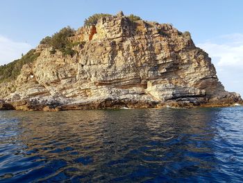 Rock formations on cliff