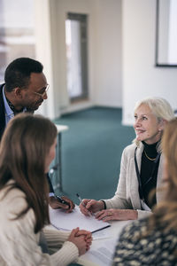 Group of people having business seminar