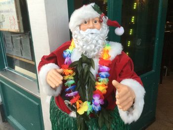 Close-up of multi colored christmas decorations