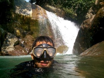 Portrait of man in water