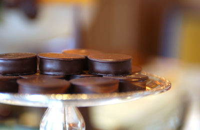 Close-up of dessert in plate on table