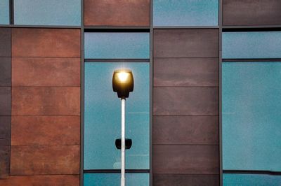 Full frame shot of illuminated lamp on wall