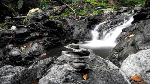 Stream flowing through rocks