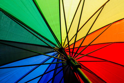 Low angle view of multi colored umbrella