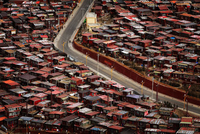 High angle view of cityscape