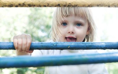 Close-up of girl in playground