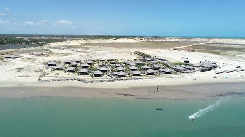 High angle view of beach against sky