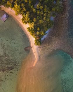 High angle view of beach