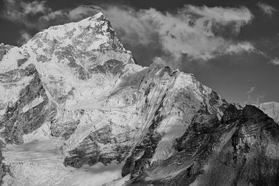 Scenic view of snowcapped mountains in nepal against sky