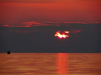 Scenic view of sunset over sea