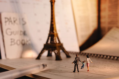 Close-up of figurine on table