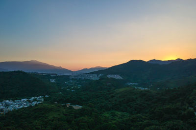 Scenic view of mountains against clear sky