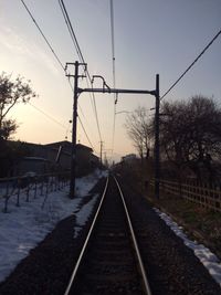 Railroad tracks at sunset