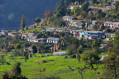 High angle view of townscape