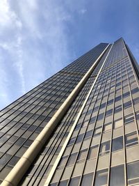 Low angle view of modern building against sky