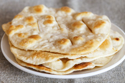 Close-up of bread in plate