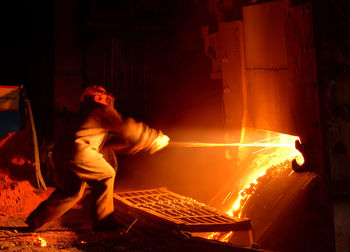 Manual worker working at factory