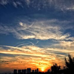 Low angle view of sky at sunset