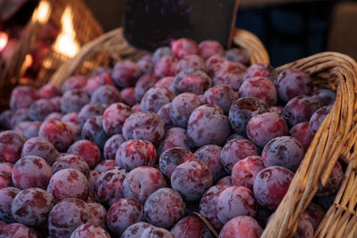 Close-up of fruits for sale in market