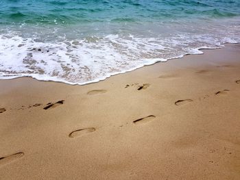 High angle view of beach