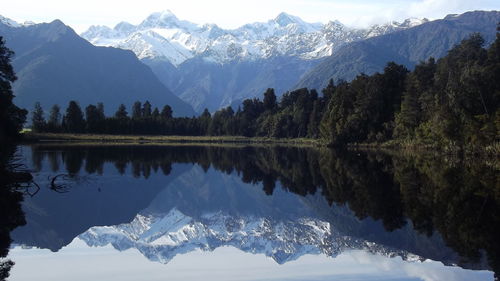 Scenic view of snowcapped mountains