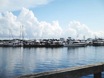 Boats in harbor