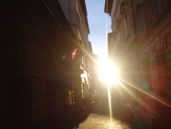 Sunlight falling on city street