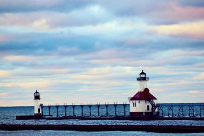 Lighthouse in sea