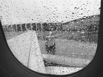 Close-up of water drops on glass