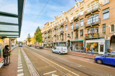 High angle view of city street