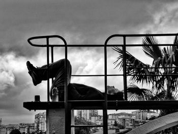 View of a horse against cloudy sky