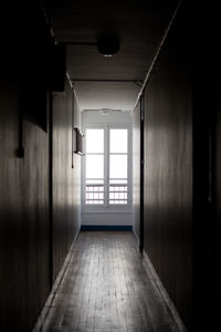 View of corridor in the dark