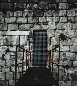 Metal grate on steps