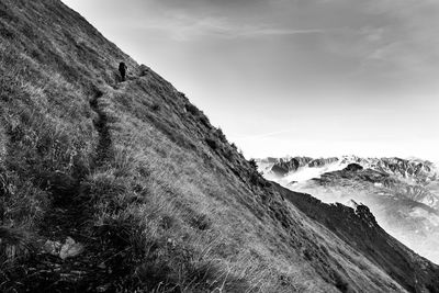 Scenic view of rocky mountains against sky