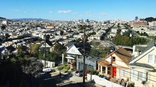 High angle shot of townscape