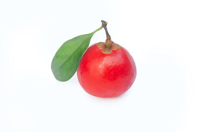Close-up of apple against white background