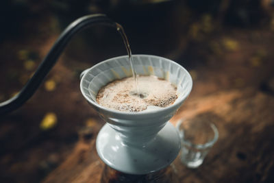 Close-up of coffee in cup