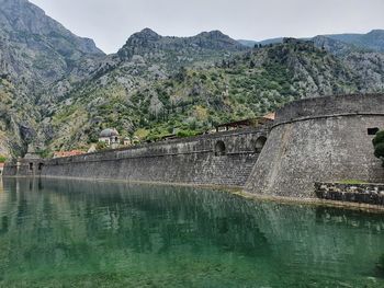 View of river with mountain in background