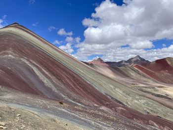 View of desert against cloudy sky