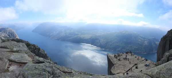 Panoramic view of mountains against sky